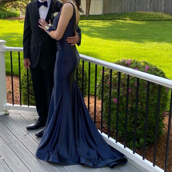 Aria Aqua Navy & Blue  Dress